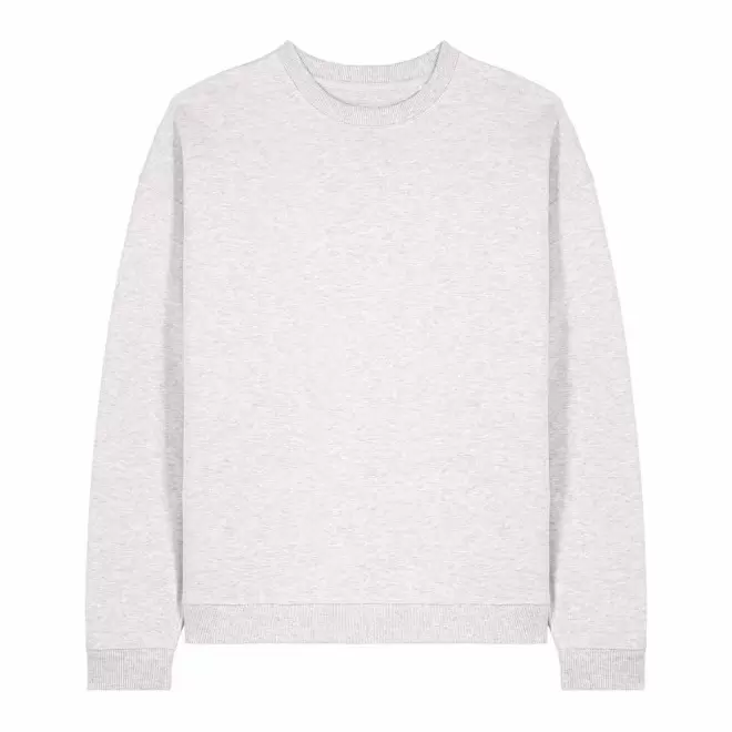 SWEAT CHINE MIXTE OVERSIZE PERSONNALISE 'RADDER 2.0' - gris clair chiné