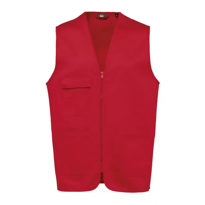 GILET DE TRAVAIL MIXTE PERSONNALISE 'PRACTO' - rouge