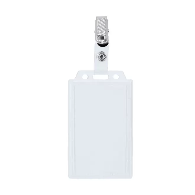 PORTE BADGE AVEC PINCE PERSONNALISE 'KISTO' - transparent