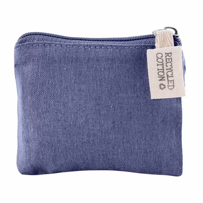 PORTE MONNAIE PERSONNALISE COTON RECYCLE 'BLAZE DENIM' - bleu