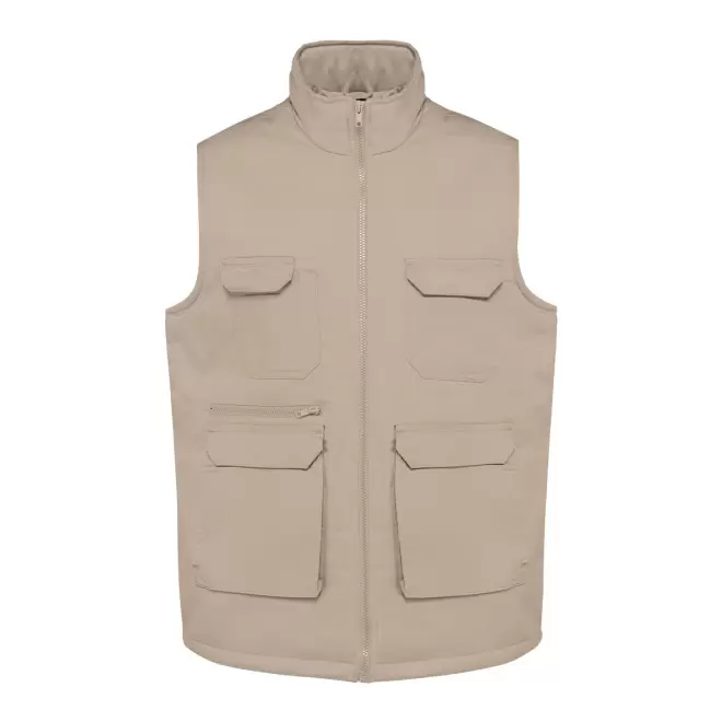 GILET MULTIPOCHES MIXTE PERSONNALISE 'HARDICA' - beige