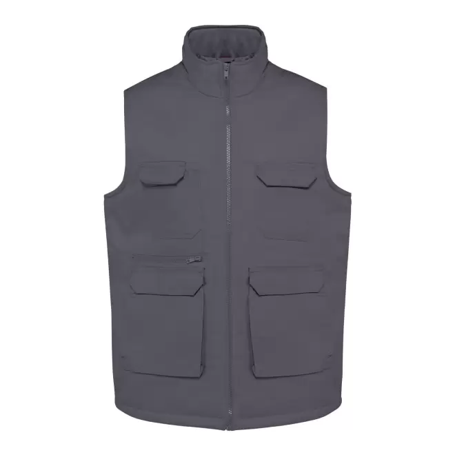 GILET MULTIPOCHES MIXTE PERSONNALISE 'HARDICA' - gris