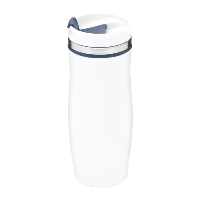 MUG ISOTHERME 400ML PERSONNALISABLE 'CREMA BLANC' - bleu