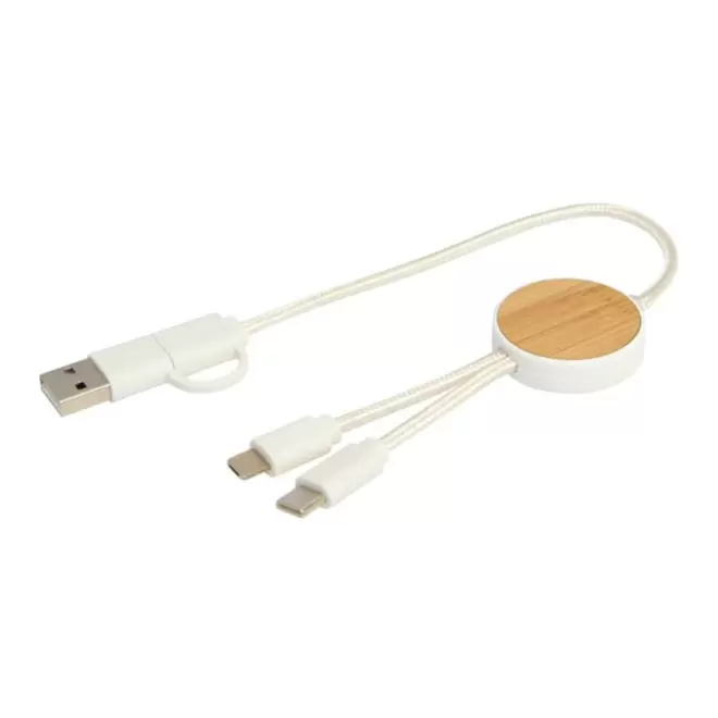 RAPIDE 4J - CABLE DE CHARGE PERSONNALISE 'ONTARIA COURT BOIS' - blanc