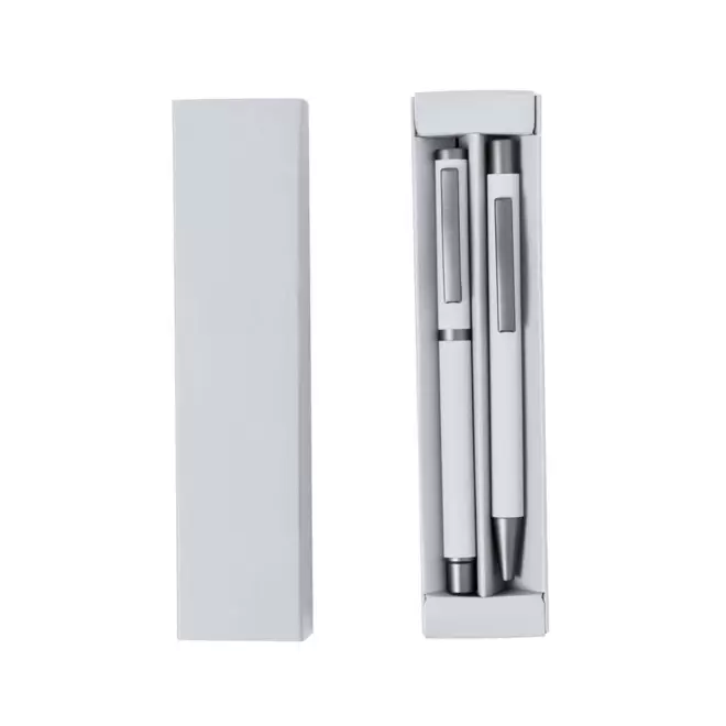 PARURE DE STYLOS PERSONNALISEE 'SOFTLY'  - blanc