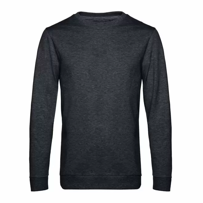 SWEAT COL ROND HOMME PERSONNALISABLE 'TERRY' - noir chiné