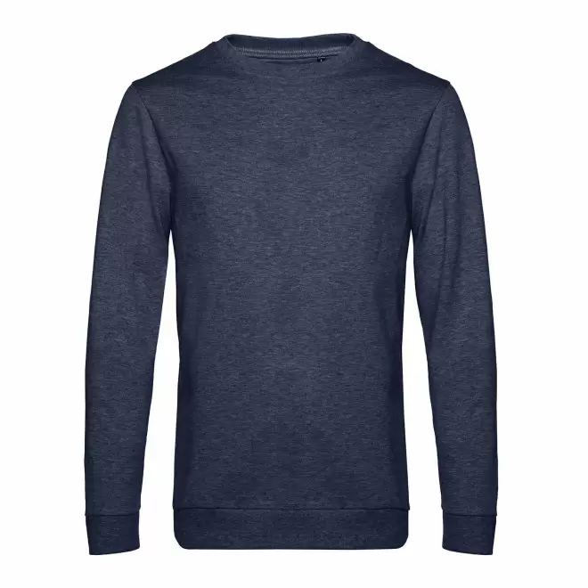 SWEAT COL ROND HOMME PERSONNALISABLE 'TERRY' - marine chiné