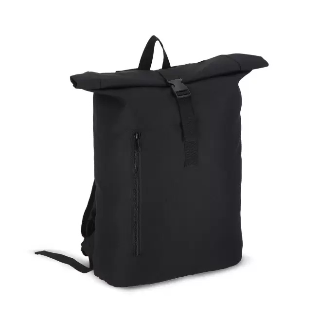 SAC A DOS ROLLTOP RPET PERSONNALISABLE 'MIKOS' - noir