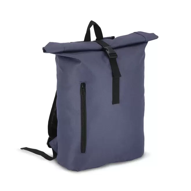 SAC A DOS ROLLTOP RPET PERSONNALISABLE 'MIKOS' - bleu marine