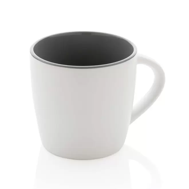 MUG CERAMIQUE BI COLOR 300ML PERSONNALISABLE 'MASHOW' - blanc/gris