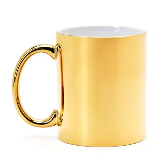 MUG EN CERAMIQUE BRILLANT 350ML PERSONNALISABLE 'GLIMT' - doré
