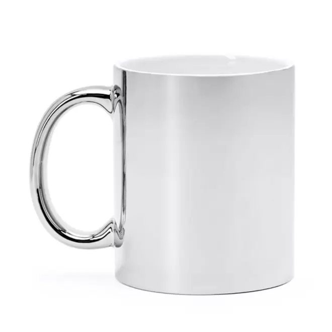 MUG EN CERAMIQUE BRILLANT 350ML PERSONNALISABLE 'GLIMT' - argenté
