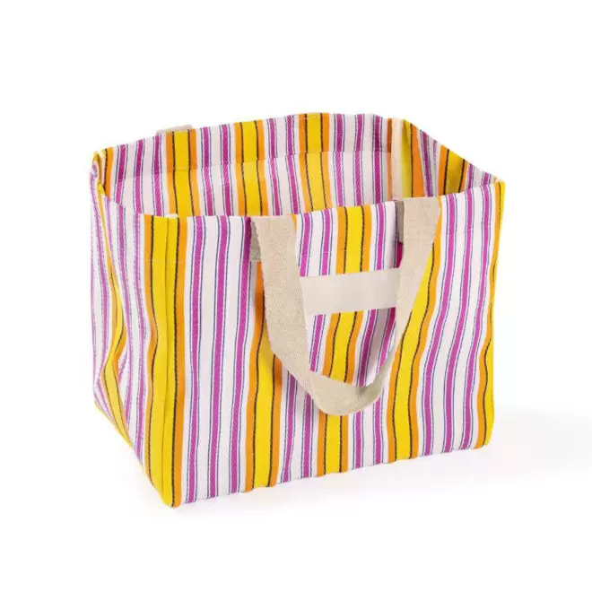 CABAS AVEC RAYURES PERSONNALISE 'OPHELIA' - rose