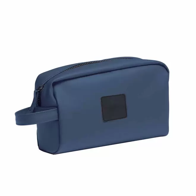 TROUSSE DE TOILETTE PERSONNALISABLE EN PU 'SIMON' - bleu marine