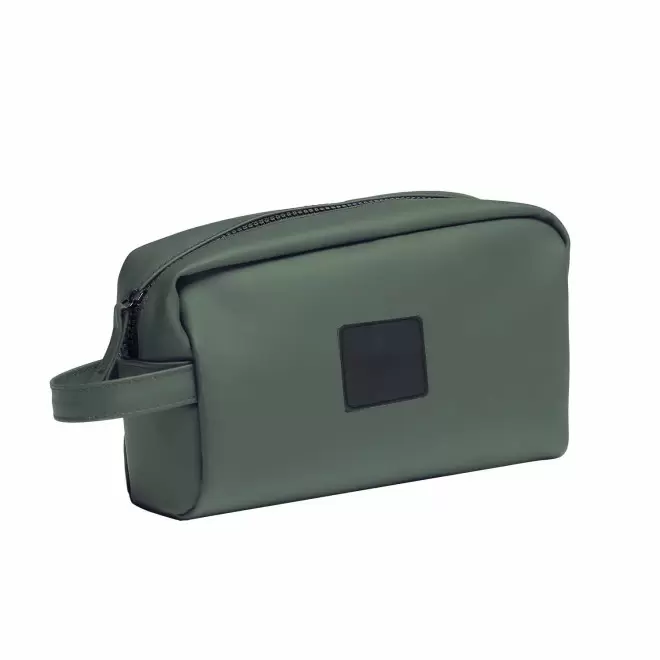 TROUSSE DE TOILETTE PERSONNALISABLE EN PU 'SIMON' - kaki