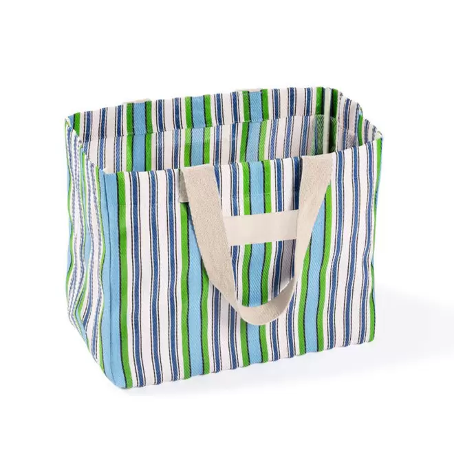 CABAS AVEC RAYURES PERSONNALISE 'OPHELIA' - vert