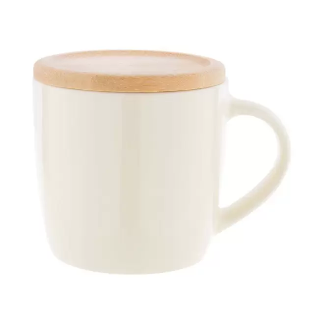 MUG CERAMIQUE 370ML PERSONNALISABLE 'MERAG BAMBOU' - blanc