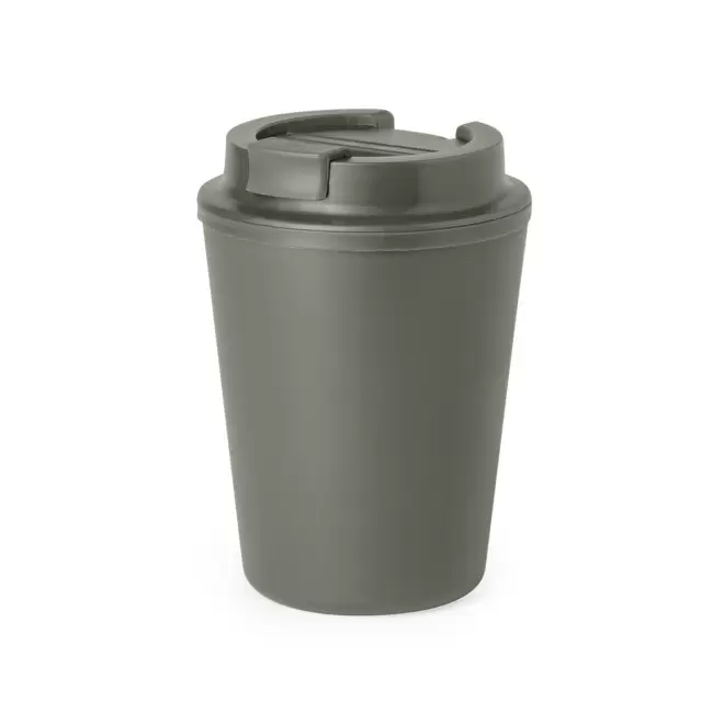 MUG PERSONNALISABLE DOUBLE PAROI PLASTIQUE 300ML 'BUKZ' - gris