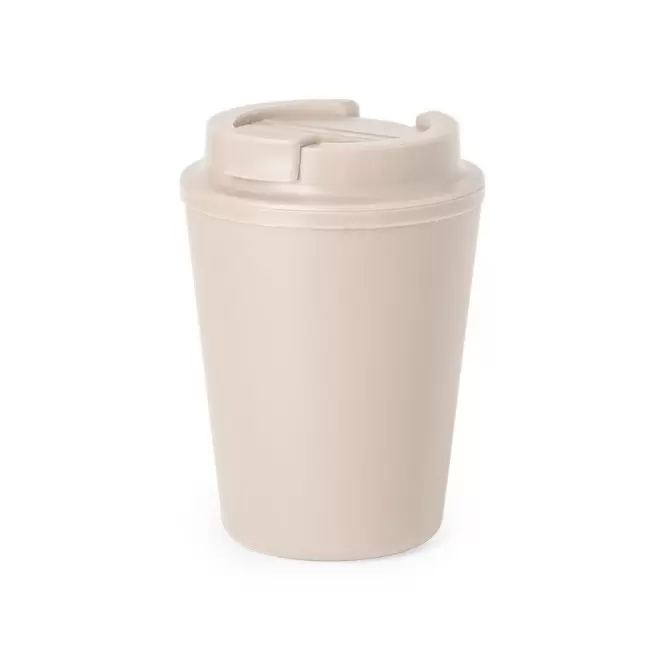 MUG PERSONNALISABLE DOUBLE PAROI PLASTIQUE 300ML 'BUKZ' - naturel