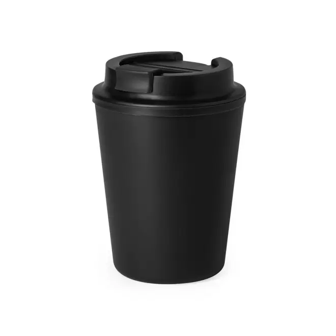 MUG PERSONNALISABLE DOUBLE PAROI PLASTIQUE 300ML 'BUKZ' - noir