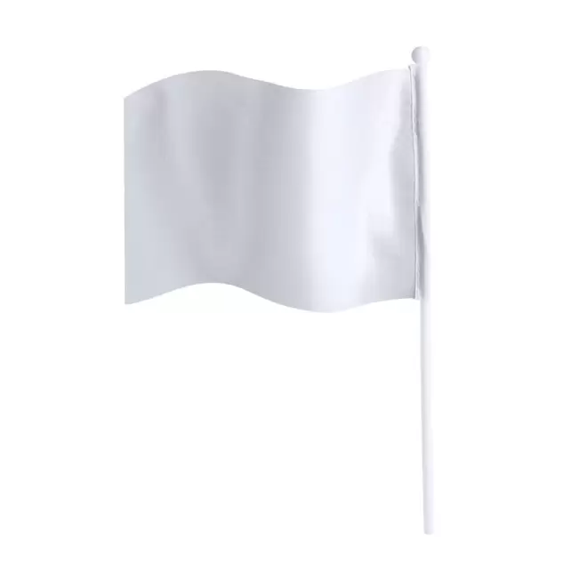 MINI DRAPEAU PERSONNALISABLE 'POLYFAN' - blanc