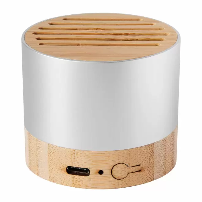 MINI ENCEINTE PERSONNALISABLE 'ELEG ALU BAMBOU' - argente
