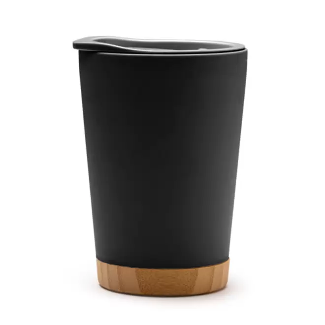 MUG ISOTHERME BAMBOU 290ML PERSONNALISABLE 'SAPIA RECYCLE' - noir