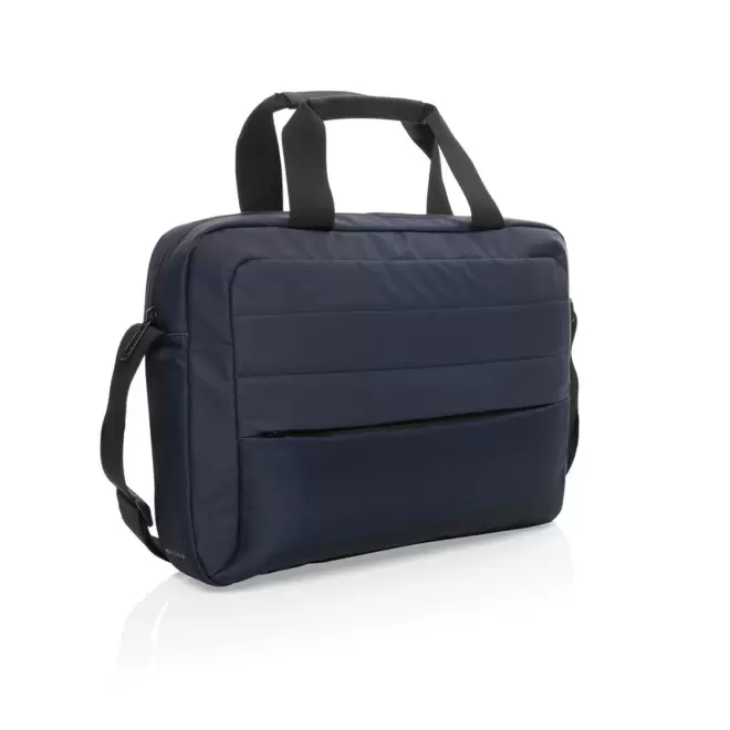 SACOCHE POUR ORDINATEUR RPET PERSONNALISABLE 'ESPOOL' - bleu marine