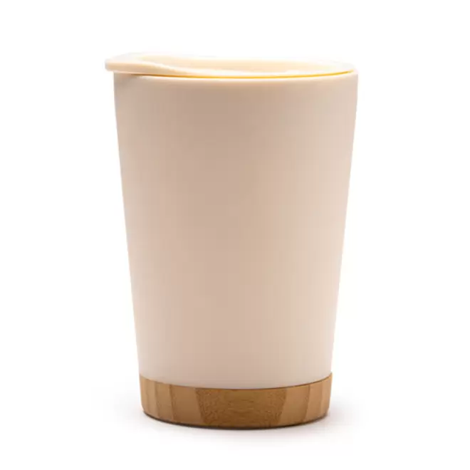 MUG ISOTHERME BAMBOU 290ML PERSONNALISABLE 'SAPIA RECYCLE' - beige