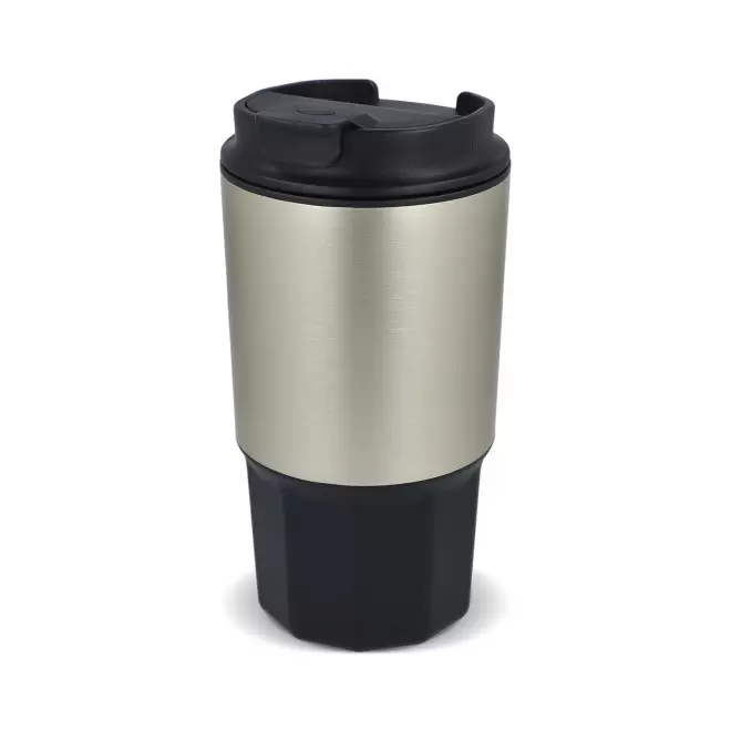 MUG ISOTHERME PLASTIQUE 450ML PERSONNALISABLE 'DODMAC' - noir
