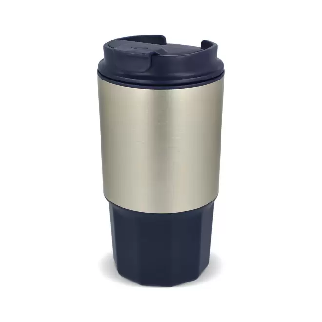 MUG ISOTHERME PLASTIQUE 450ML PERSONNALISABLE 'DODMAC' - bleu fonce