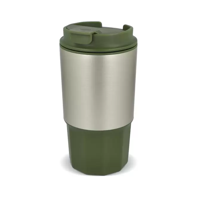 MUG ISOTHERME PLASTIQUE 450ML PERSONNALISABLE 'DODMAC' - vert olive