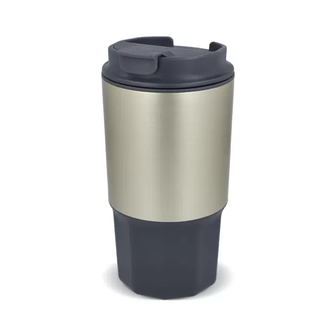 MUG ISOTHERME PLASTIQUE 450ML PERSONNALISABLE 'DODMAC' - gris