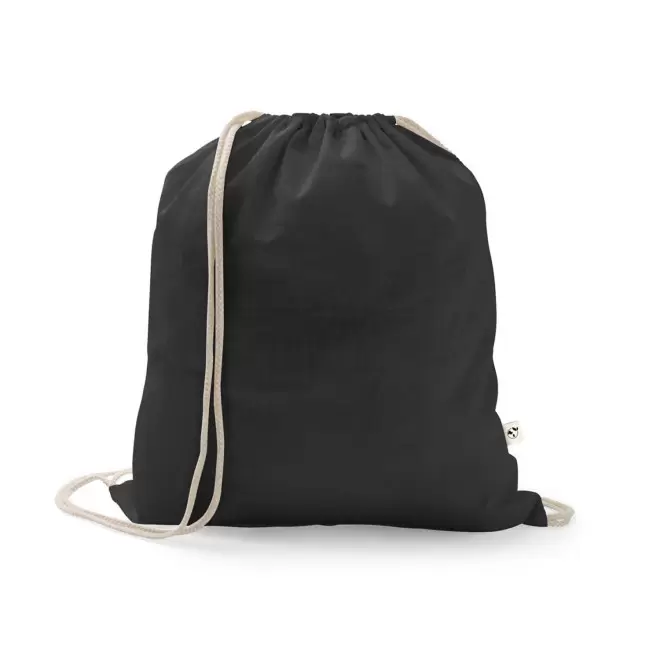 SAC A DOS CORDE RECYCLE PERSONNALISABLE 'PAPEY RECYCLE' - noir