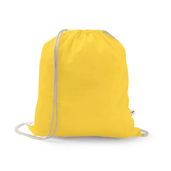 SAC A DOS CORDE RECYCLE PERSONNALISABLE 'PAPEY RECYCLE' - jaune