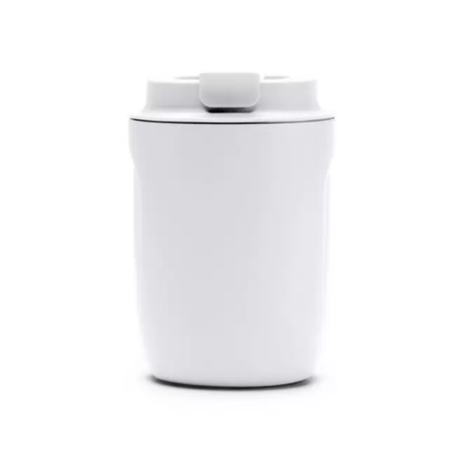 MUG ACIER ISOTHERME PERSONNALISABLE 250ML 'CLEROU' - blanc