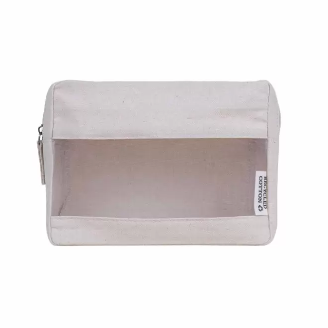 TROUSSE DE TOILETTE PERSONNALISABLE TOILE RECYCLE 'DANIA' - naturel