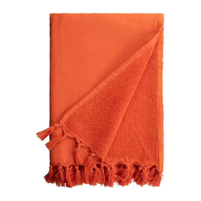 SERVIETTE EPONGE PERSONNALISABLE 'SAONA 80x160' - orange