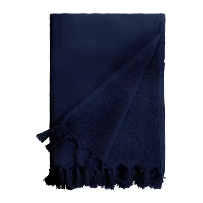 SERVIETTE EPONGE PERSONNALISABLE 'SAONA 80x160' - bleu marine