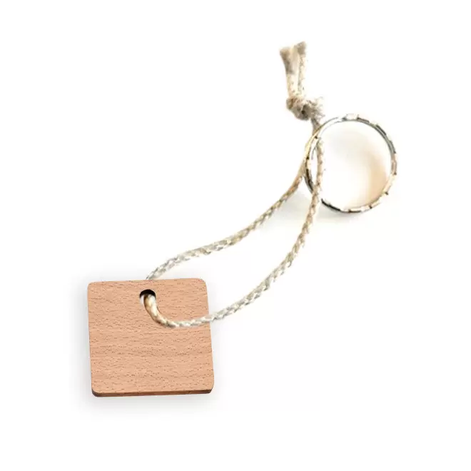 PORTE CLES ENGAGE EN BOIS PERSONNALISE 'SESAME LIEN' - bois