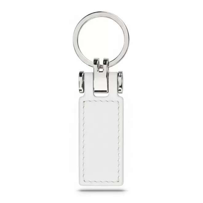 PORTE CLE AUTOMOBILE EN PU PERSONNALISABLE 'ZELIAS' - blanc
