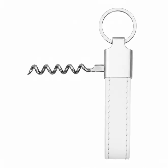 PORTE CLES TIRE BOUCHON EN PU PERSONNALISE 'POTI VIN' - blanc