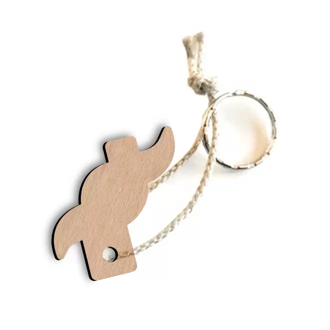 PORTE CLE ENGAGE EN BOIS PERSONNALISABLE 'SESAME' - bois