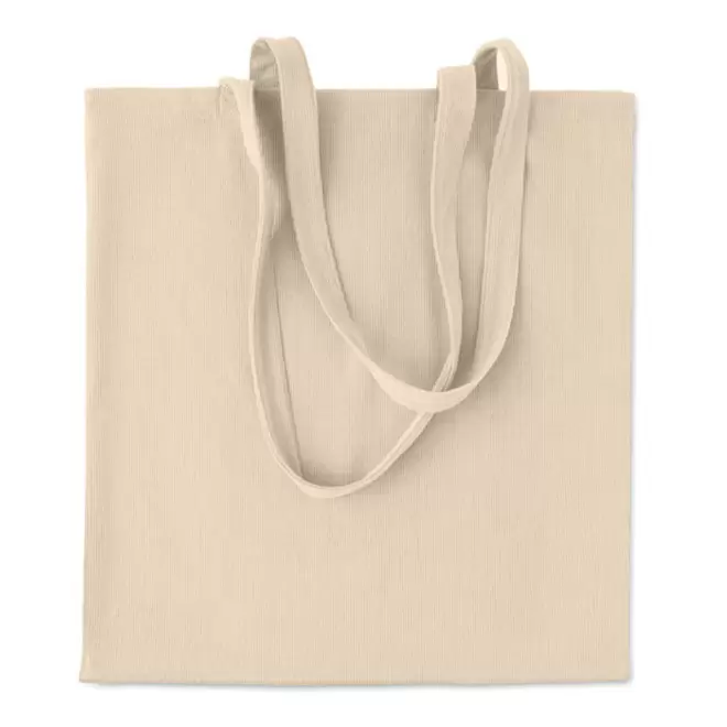 TOTE BAG EN VELOURS COTELE PERSONNALISE 'MOMAX' - écru