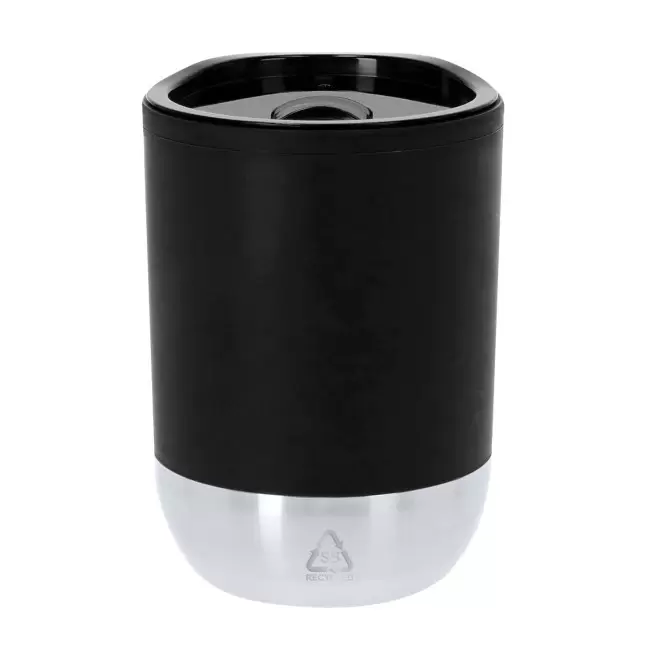 MUG ISOTHERME PERSONNALISE EN PP ET ACIER 300ML 'GOUGO' - noir