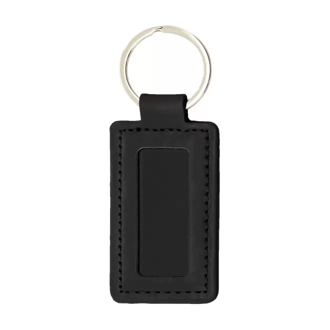 PORTE CLES EN PU RECTANGLE PERSONNALISE 'ALIXO' - noir
