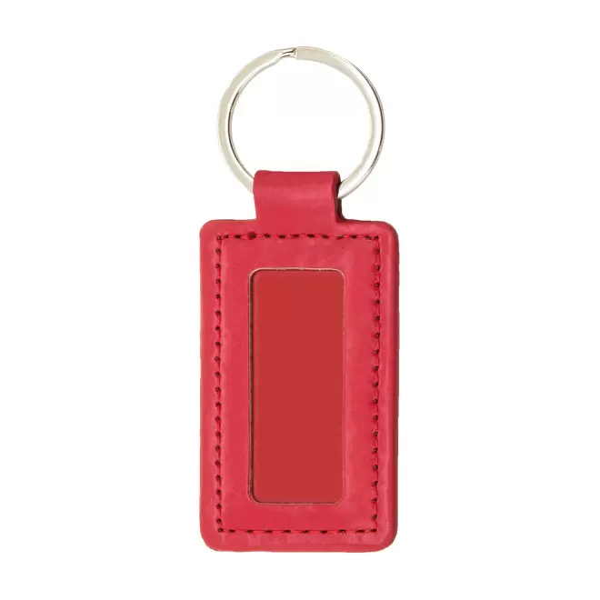 PORTE CLES EN PU RECTANGLE PERSONNALISE 'ALIXO' - rouge
