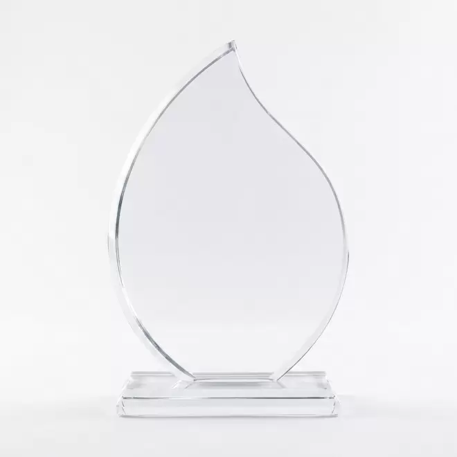 TROPHEE EN VERRE PERSONNALISE 'VICKY QUADRI FLAMME' - transparent