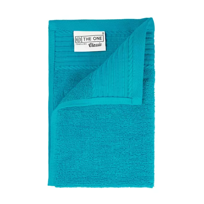 SERVIETTE PUBLICITAIRE COTON 'PUREL 30X50' - bleu turquoise