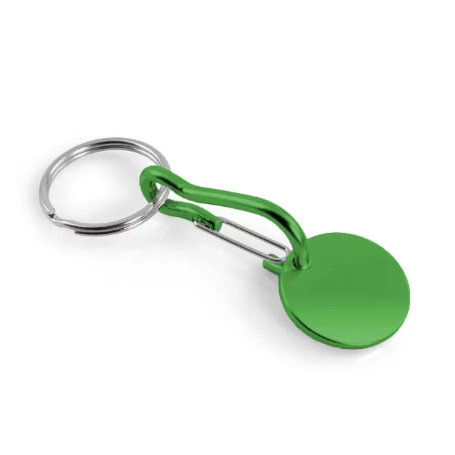 PORTE CLES JETON ALU PERSONNALISABLE 'SEGNA MOUSQUETON' - vert